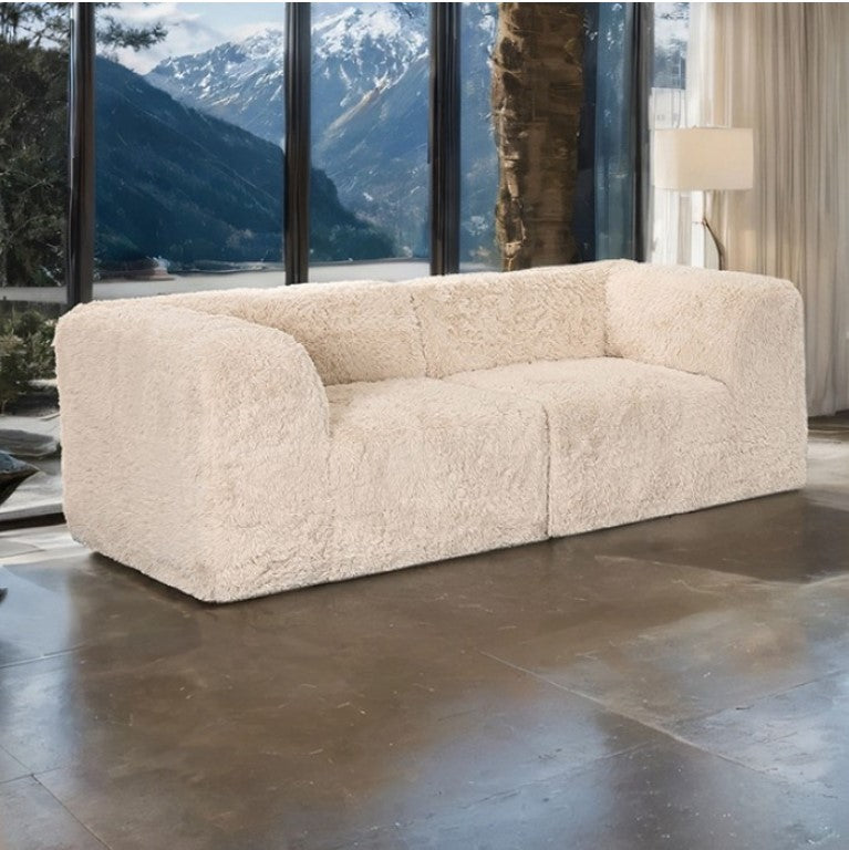 Giacinto Compressed Foam Modern Loveseat Sand Finish