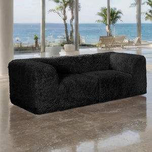 Giacinto Compressed Foam Modern Loveseat Black Finish