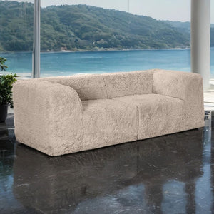 Giacinto Compressed Foam Modern Loveseat Taupe Finish