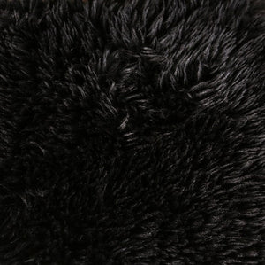 #Black  Giacinto Compressed Foam Modern L-Sectional Sofa Black Finish Fur
