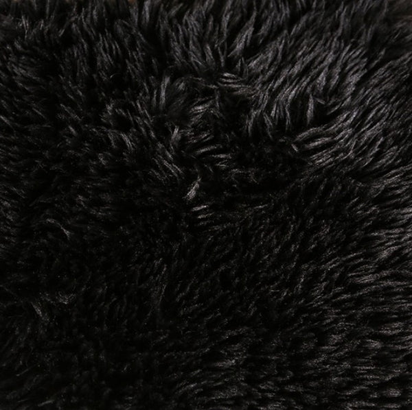 #Black  Giacinto Compressed Foam Modern L-Sectional Sofa Black Finish Fur