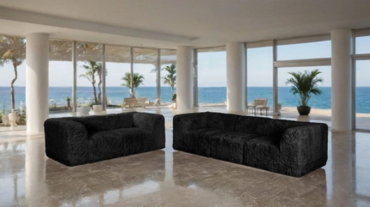 Giacinto Compressed Foam Modern Sofa Black Finish