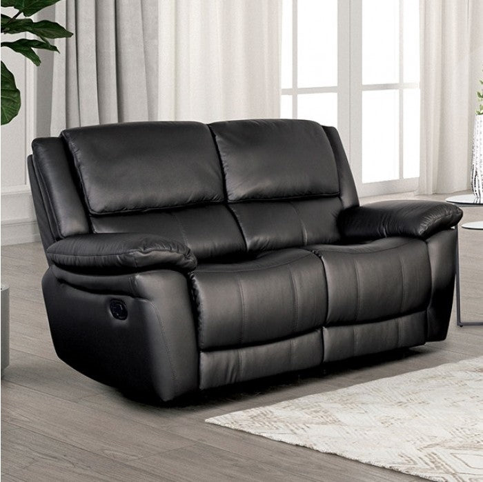 Gladis Pillow Top Arms Black Reclining Loveseat