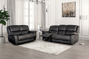 Gladis Pillow Top Arms Black Reclining Sofa Set