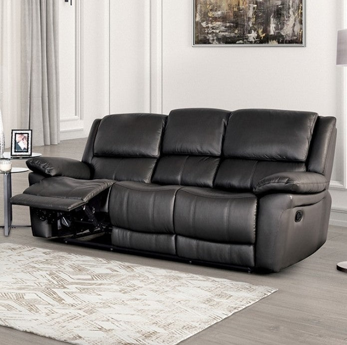 Gladis Pillow Top Arms Black Reclining Sofa
