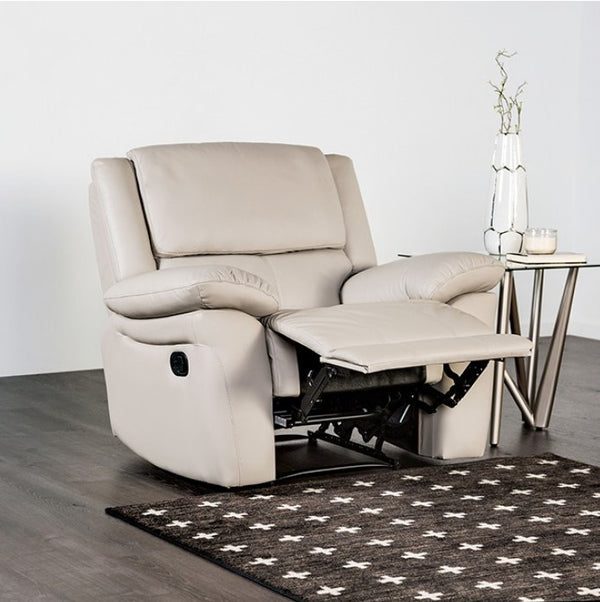 Gladis Pillow Top Arms Off White Reclining Chair