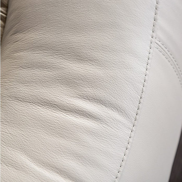 Gladis Pillow Top Arms Off White Reclining Sofa Leather