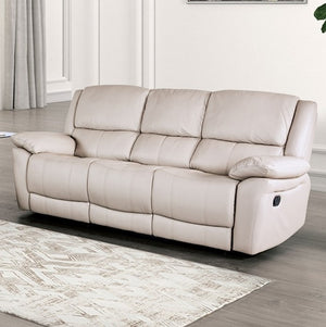 Gladis Pillow Top Arms Off White Reclining Sofa