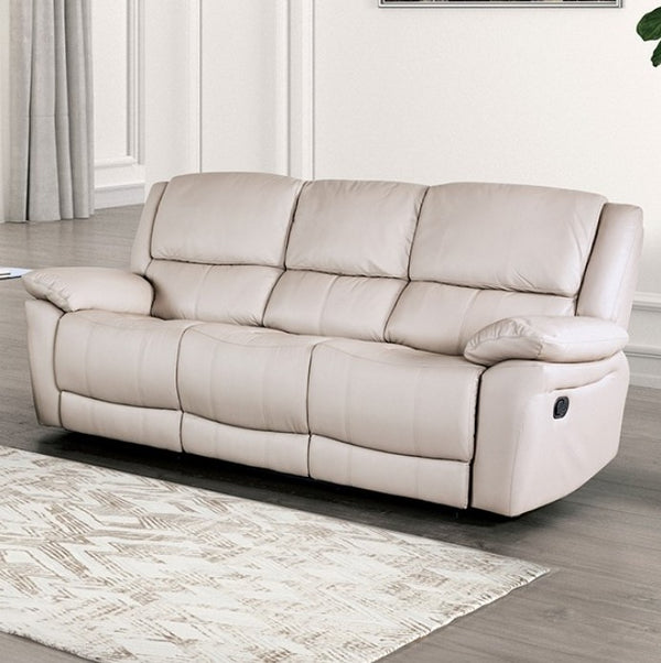 Gladis Pillow Top Arms Off White Reclining Sofa
