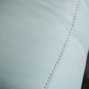 Gladis Pillow Top Arms Powder Blue Reclining Sofa Leather Style