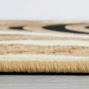 Glitur 5x7 Contemporary Polyester Brown Area Rug Close-up of a textured surface with a brand logo in the background