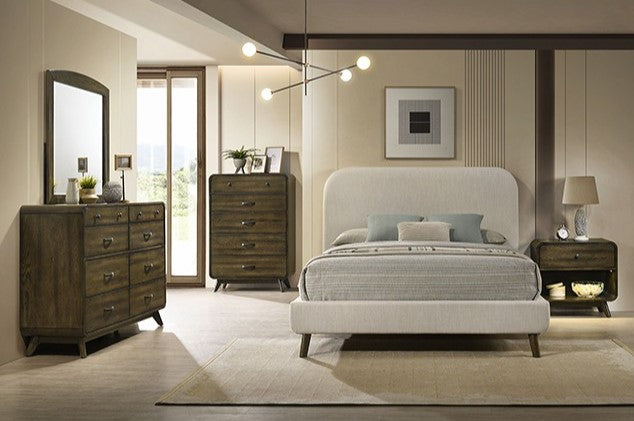 Haskell Mid Century Modern Fully Upholstered Bed