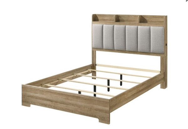 Hazell Two Tone Fabric Channeled Bed Frame