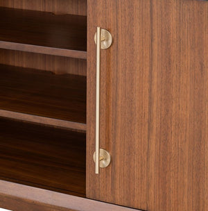 Hermin Modern Entertainment Center TV Stand Wooden cabinet with a brass handle