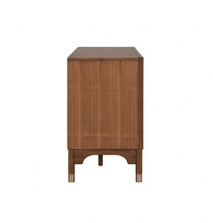 Hermin Modern Entertainment Center TV Stand Wooden side table with a white background