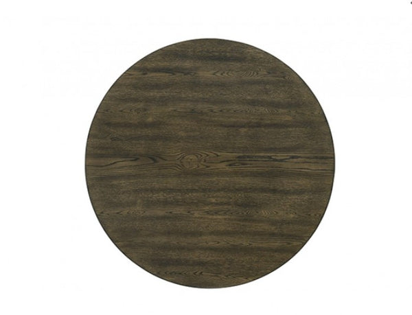 Huehi Dark Walnut Dining 48" Round Table Round wooden table top on a white background