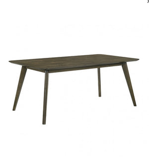Huehi Dark Walnut Dining Table Wooden table with metal legs on a white background