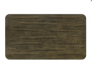 Huehi Dark Walnut Dining Table Wooden-patterned mat on a white background