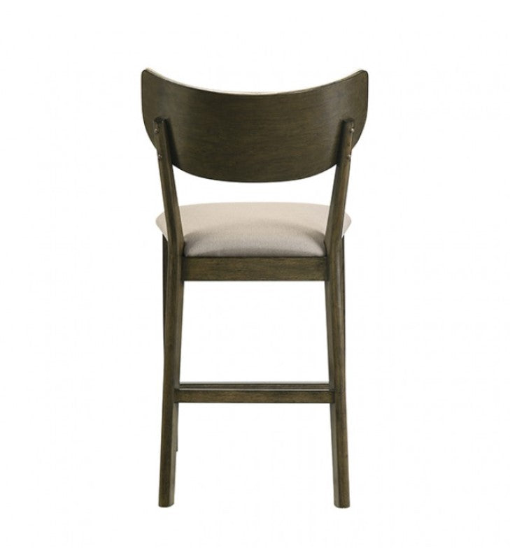 Huehi Dark Walnut Dining Upholstered Counter Height Chair