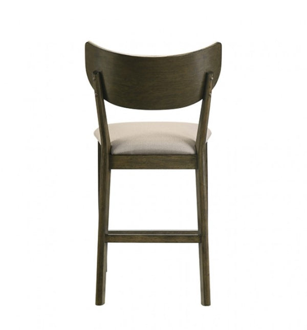 Huehi Dark Walnut Dining Upholstered Counter Height Chair