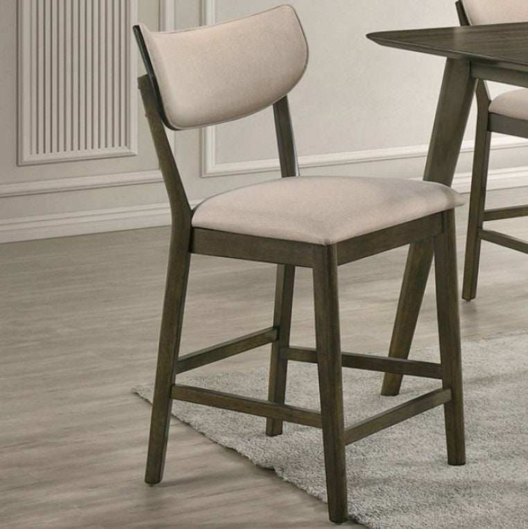 Huehi Dark Walnut Dining Upholstered Counter Height Chair