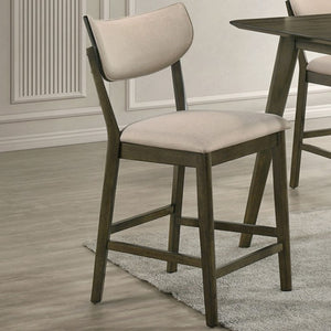 Huehi Dark Walnut Dining Upholstered Counter Height Chair