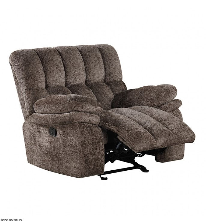 James Dark Brown Fabric Manual Recliner Chair