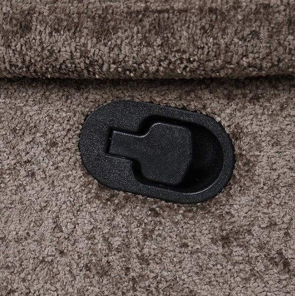 James Dark Brown Fabric Manual Reclining Sofa Handle