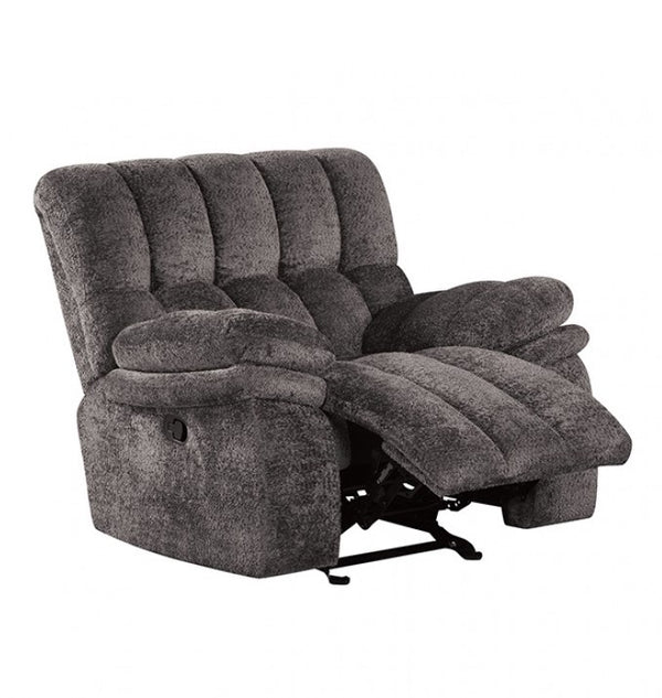 James Dark Gray Fabric Manual Recliner Chair