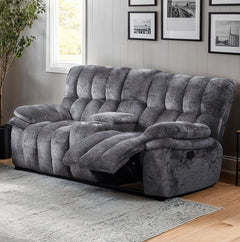 James Dark Gray Fabric Manual Reclining Loveseat