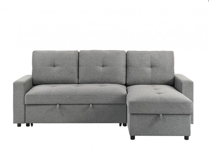 Johny Pullout Sectional Sofa Gray