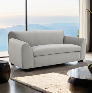 Karl Gray Contemporary Chenille Fabric Loveseat