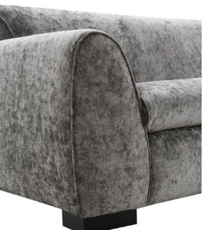 Karl Light Gray Contemporary Chenille Fabric Sofa Gray textured sofa with a white background