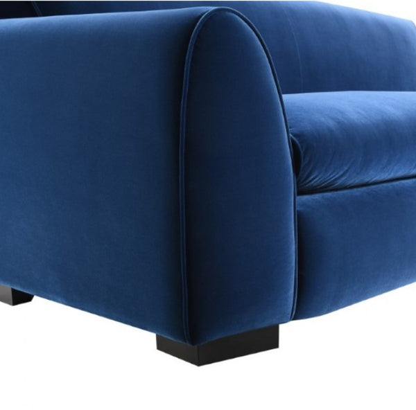 Karl Royal Blue Contemporary Chenille Fabric Sofa Arm