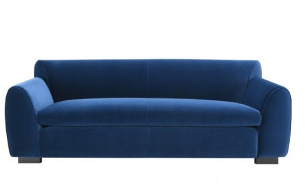 Karl Royal Blue Contemporary Chenille Fabric Sofa Style
