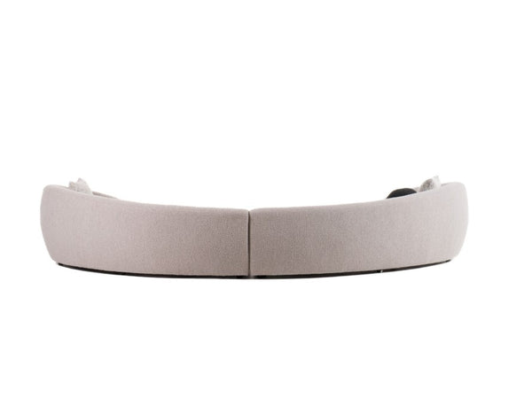 Kilmer Gray Fabric Curved Modern Sectional Sofa Silver bracelet with blue gemstones on a white background