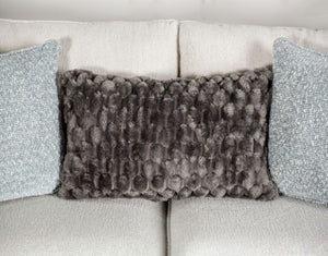 Kumar Rolled Arm White Fabric Sofa Pillows