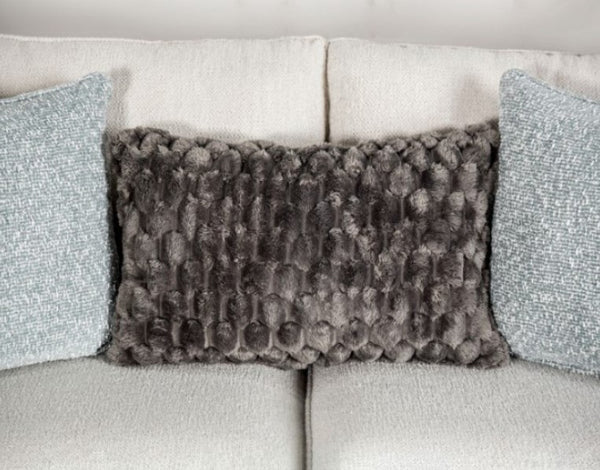 Kumar Rolled Arm White Fabric Sofa Pillows