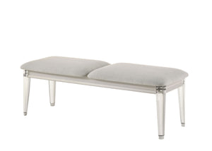 Liberia Modern Bedroom Bench Collection Two-seater bench with transparent legs on a white background