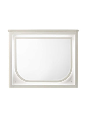 White framed mirror on a white background