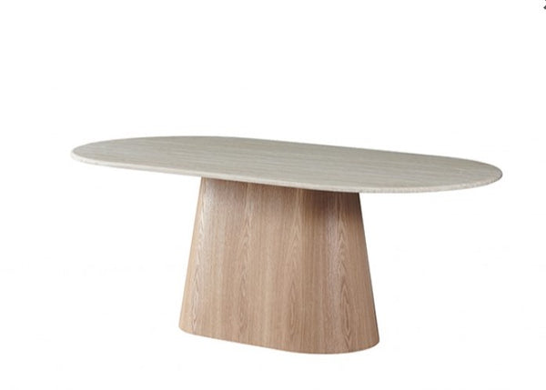 Limda Natural Sintered Stone Top Round Edges Dining Table Style
