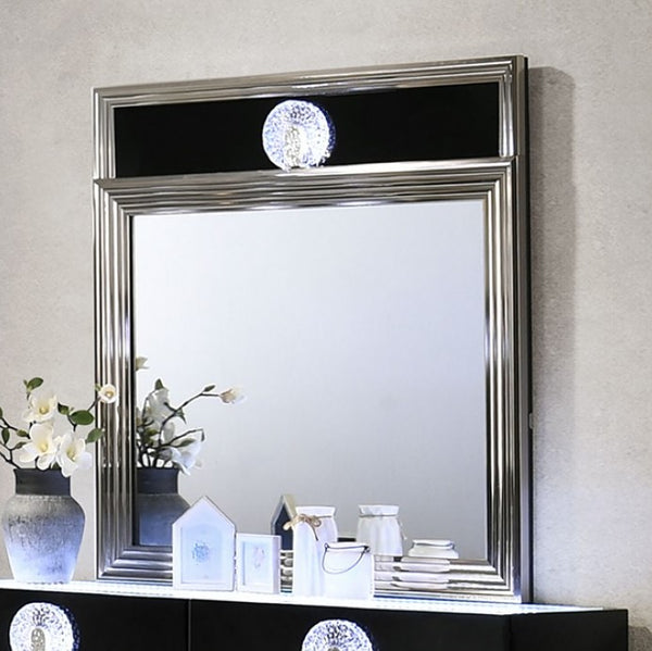 Lisza Modern Charcoal Gray LED Light Mirror