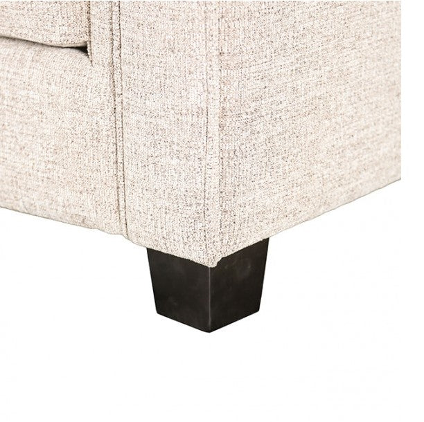 Logan loveseat in taupe chenille fabric with pillows