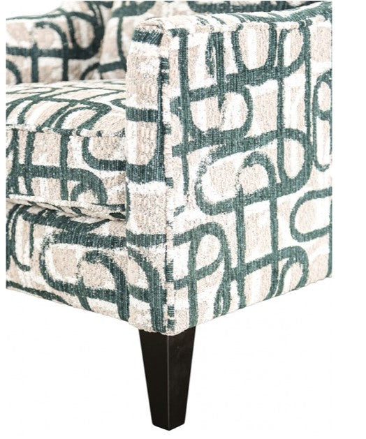 Lgan pattern accent chair wooden lgs