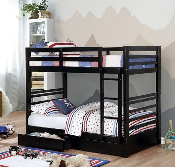Lukka Twin Twin Black Storage Drawers Bunkbed