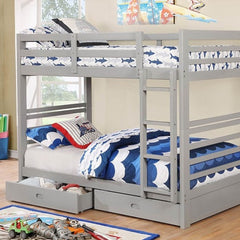 Lukka Twin Twin Gray Storage Drawers Bunkbed