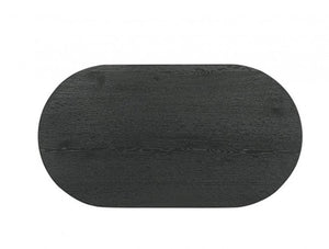 Maeve Oval Contemporary Black Finish Dining Table Black oval placemat on a white background