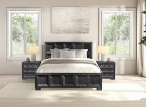 Montague Cross Modern Classic Weathered Black Bed Front