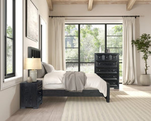 Montague Cross Modern Classic Weathered Black Bed Side