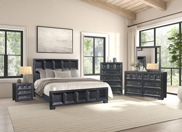 Montague Cross Modern Classic Weathered Black Bed